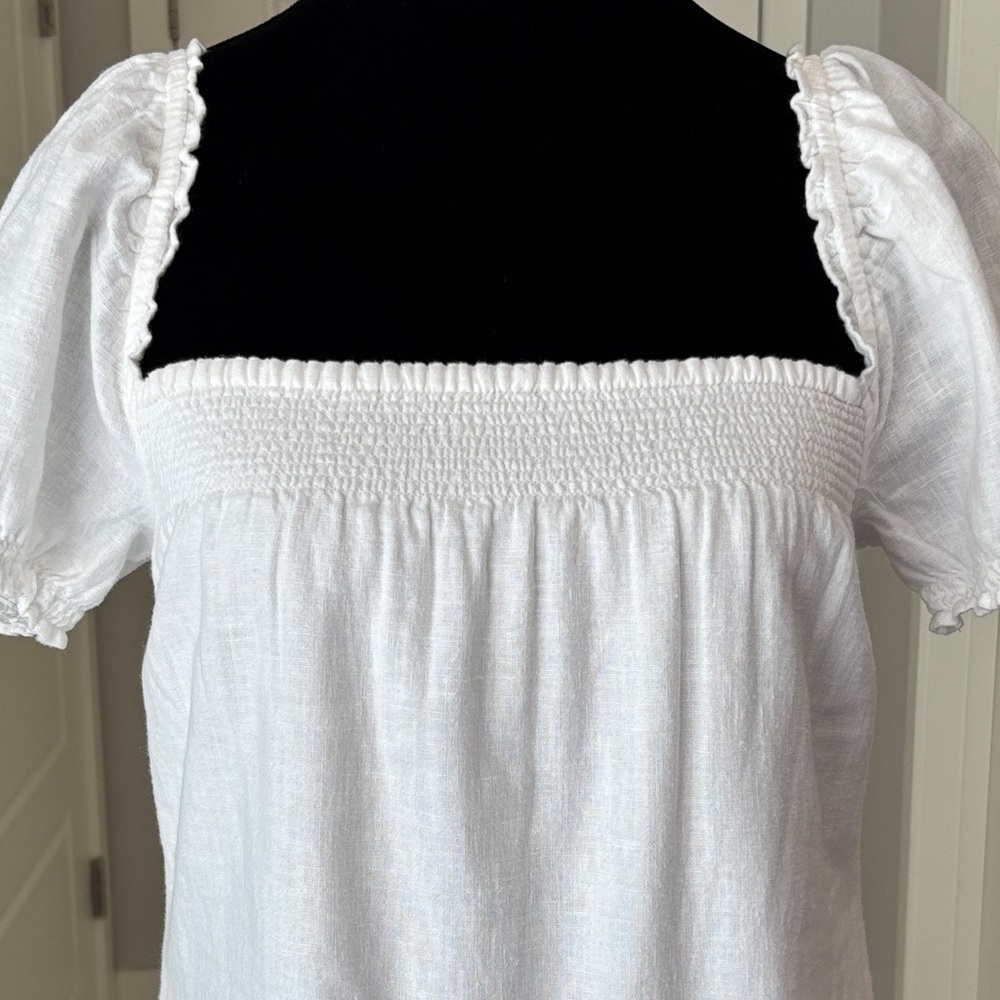 Abercrombie & Fitch White Smocked Square Neck Mini Dress NWT Size  XSP - Picture 6 of 16